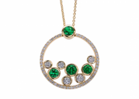 Emerald and diamond pendant - 0