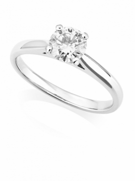 Platinum Brilliant Cut Diamond Ring 0.90ct GVS2 GIA - 0