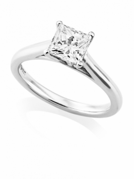 Platinum Princess Cut Diamond Ring 1.01ct GIA - 0