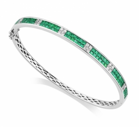 Emerald and Diamond Bangle